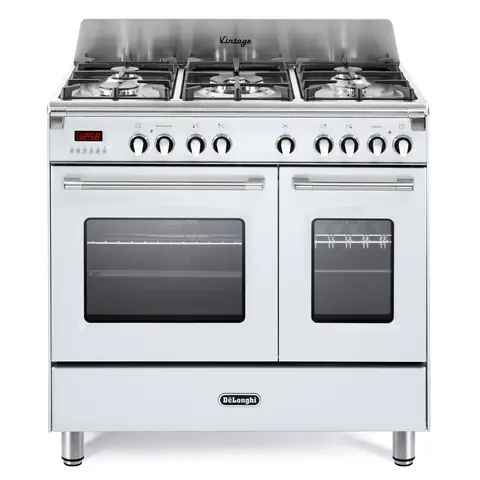 DeLonghi DVTR906-DF/WH 90cm Dual Fuel Range Cooker, White, A Rated