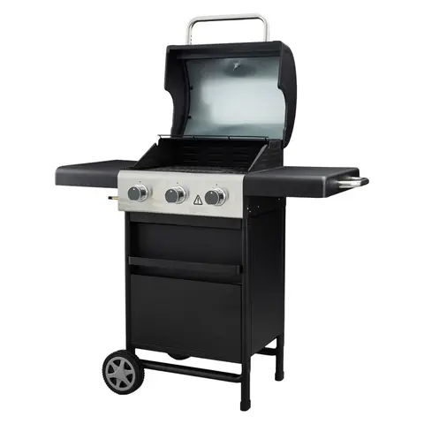 DANGRILL Gasgrill mit 3 Brennern, Schwarz