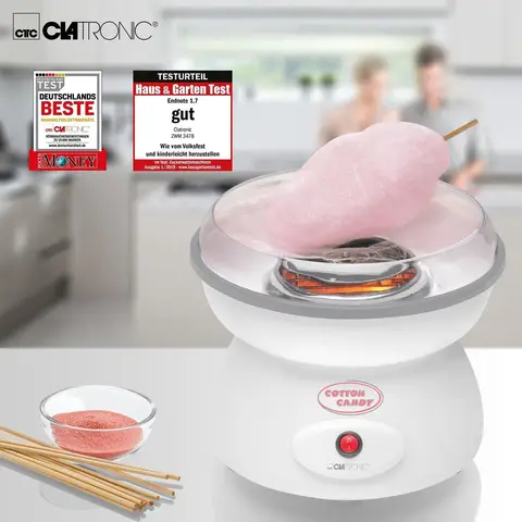 Clatronic ZWM 3478 - Cotton Candy Maker - 500W rotating bowl child-safe