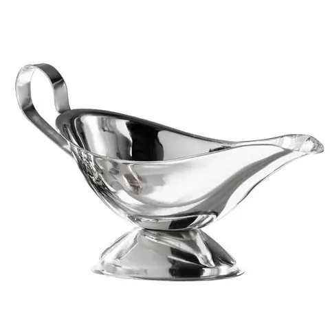 Essentials by Premier 8oz Stainless Steel Gravy Boat, Sleek And Durable Server With Easy-Pour Spout, Ideal For Serving Gravy,