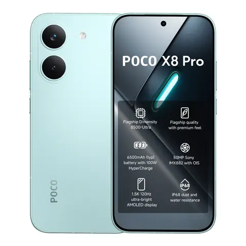 POCO X8 Pro Grün 8 GB RAM 512 GB ROM, Premium Dimensity 8500-Ultra Prozessor, Ultra-Helles AMOLED-Display, 50 MP Sony IMX882 mit OIS