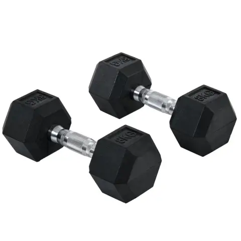 Homcom Rubber Dumbbell Set