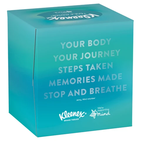 Kleenex Supporting Mind  48 Sheets  Single Cube Tissue Box