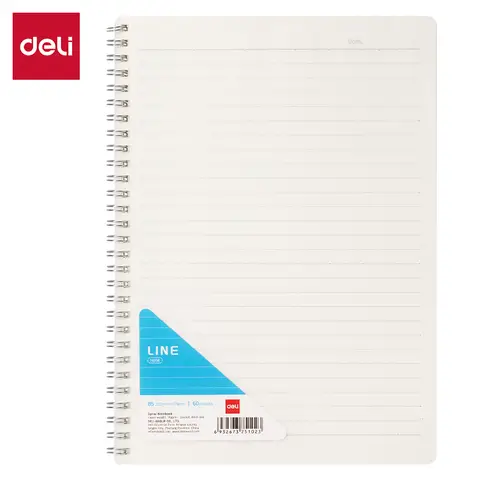 Deli B5 Spiral Notebook with PP Cover: 60 Pages of 70gsm Paper, 8-Line Format - Perfect for School & Work，4-Pack