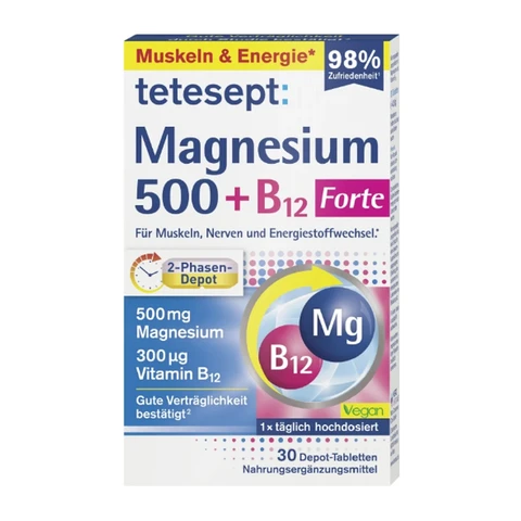 Tetesept Magnesium 500+ Vitamin B12 30 Tabletten