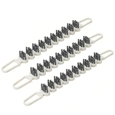JORDAN&JUDY Set de brosse à fente pliable, 3 pièces, nettoyant pour salle de bains, robinet et cuisine, ABA+PP, poils doux pour les zones difficiles d’accès, 23 x 3 x 2 cm