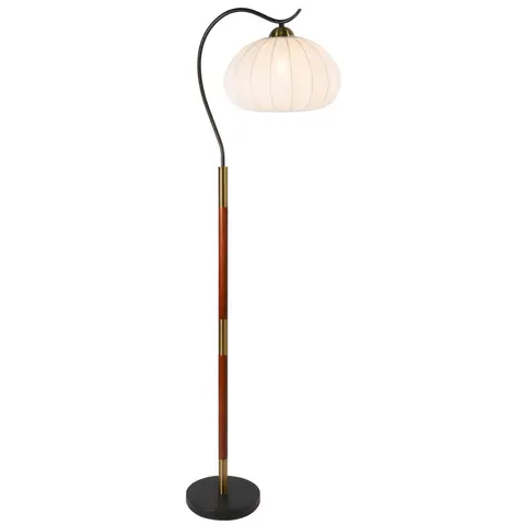 Lameke Stehlampe mit gebogenem Arm und Kuppelschirm