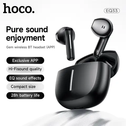 HOCO EQ33 Shiyun True Wireless Bluetooth Earbuds (App)- Black