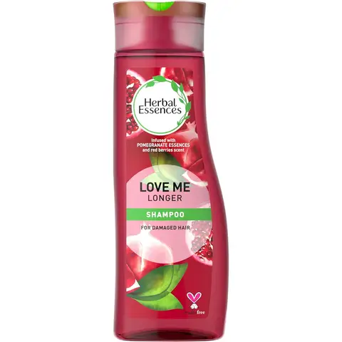 Herbal Essences Love Me Longer Shampoo Pomegranate Essence Damaged Hair Red Berry Scent 400ml