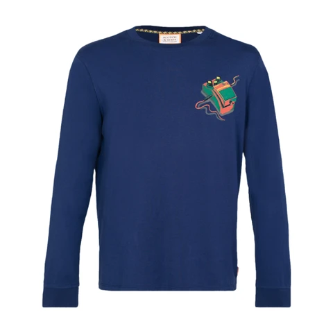 SCOTCH & SODA Heren T-Shirts S&SReguliere pasvorm artwork lang sl XL