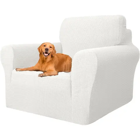 YSTYLE Stretch-Sofa-Bezug, Couchbezug für Couch und Sofa, Möbelschutzbezug für Sofa mit elastischem Boden, 1 Sitzer, LM, Weiß