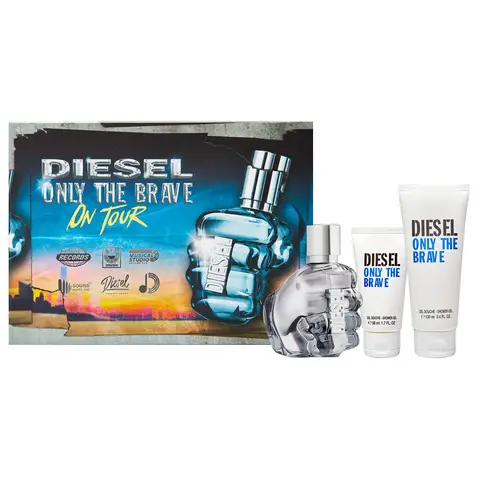 Diesel Only the Brave 3 PC Men's Fragrance Gift Set, Includes 2.5 Fl Oz Eau de Toilette + 3.4 Fl Oz + 1.7 Fl Oz Shower Gel