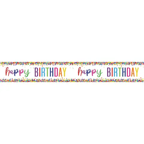 Unique Party Confetti Birthday Foil Banner, 2.74m