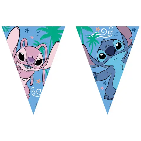 Stitch & Angel Paper Flag Banner