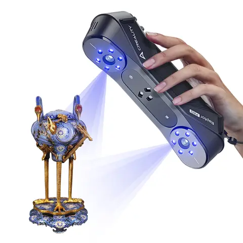 Creality Raptor Pro 3D-Scanner, hochpräziser 0,02 mm 3D-Scanner in Messgerätequalität für 3D-Druck mit Blau-/IR-Laser, kabellose Unterstützung, ideal für Reverse Engineering, Automobil, Körper- & Artefakt-Scanning