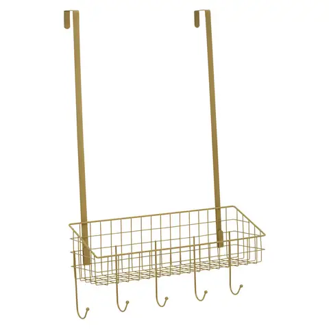 Maison by Premier Smart Design Gold Finish Over The Door Hanger, Versatile Storage Over Door Hooks, Sturdy Hanging Hooks