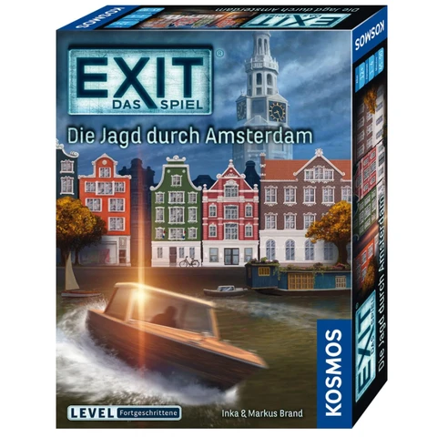 KOSMOS 683696 EXIT - Das Spiel - Die Jagd durch Amsterdam, Level: Fortgeschrittene, Escape Room Spiel, EXIT Game für 1-4 Spieler ab 12 Jahre, EIN einmaliges Gesellschaftsspiel
