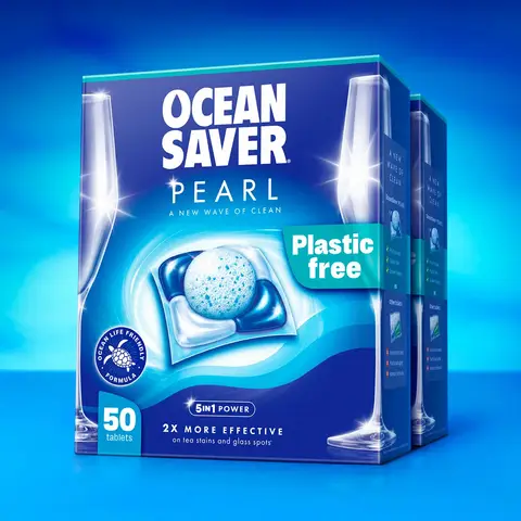 Oceansaver Pearl 5-in-1 Power Eco-Friendly Dishwasher Tablets - Pack of 50