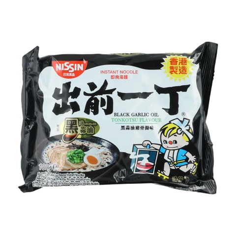 Nissin Demae Iccho Schwarzer Knoblauch-Öl-Schweineknochen-Eintopf-Geschmack 100g