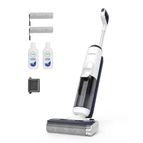 Tineco iFLOOR 5 Breeze Complete Aspirateur eau et poussière - Balai aspirateur léger sans fil - Nettoyage des sols durs en une seule étape, nettoyage des bords jusqu'à 0,5 cm, triple autonomie de batterie, auto-nettoyage