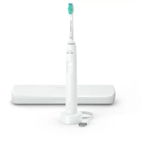 Philips Sonicare 3100 Electric Toothbrush – Pressure Sensor, 2-Minute Timer – White HX3673/13
