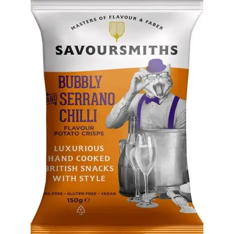 Savoursmiths Bubbly & Serrano Chilli Flavour Potato Crisps 150g