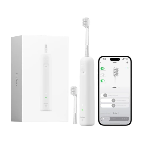 Laifen Wave Spezial Elektrische Zahnbürste, Oszillation & Vibration Schallzahnbürste für Erwachsene mit App, 2 Bürstenköpfe (Weiß)