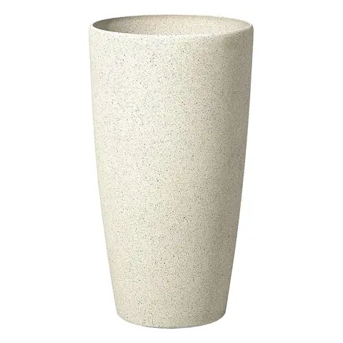 Beliani Pflanztopf Steinbeige 31 x 31 x 58 cm