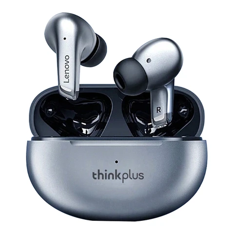 Thinkplus LP5 Bluetooth-Ohrhörer Semi-In-Ear-Design mit verlängerter Akkulaufzeit Silbergrau 