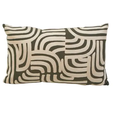 Bosie Ozella Natural And Green Rectangular Cushion