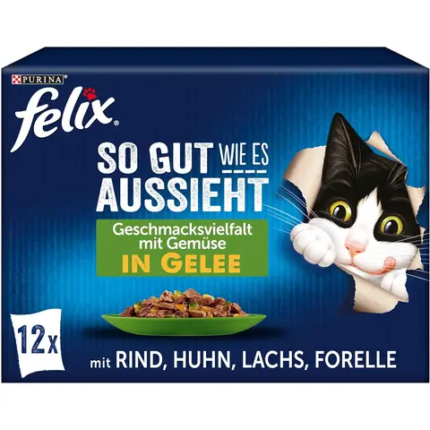 Felix AS GOOD AS IT LOOKS Sortenmix mit Gemüse, 12 x 85 g