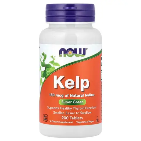 NOW Foods Kelp Thyroid Health 150mcg Daily Wellness Support Tablets - 200 Tablets