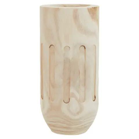 Arlo Natural Engraved Wooden Vase.