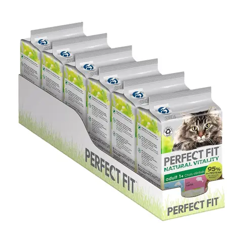 PERFECT FIT Adult 1+ Premium Katzenfutter nass - 36x50g Portionsbeutel - mit Hochseefisch und Lachs - Getreidefrei