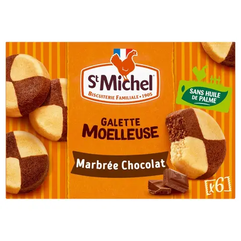 ST MICHEL Galettes moelleuses marbrées au chocolat - 180 g