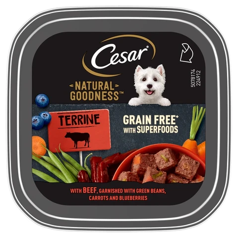 Cesar Natural Goodness Grain Free Adult Wet Dog Food Terrine with Beef 100g