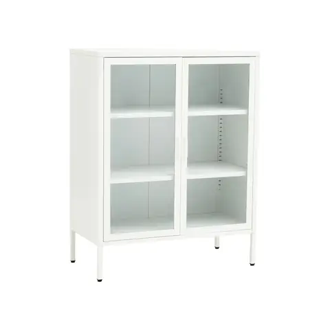 Interiors by Premier Display Cabinet Acier Metal White Short