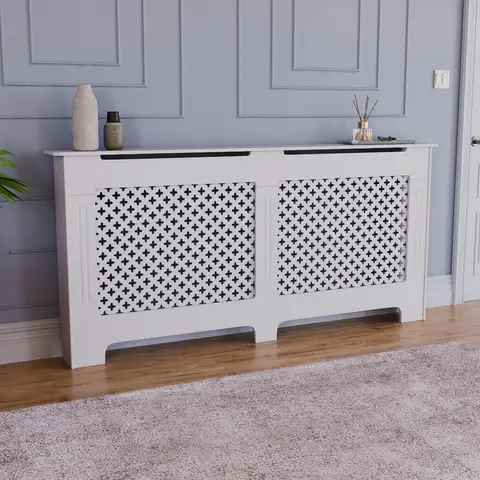 Vida Designs Radiator Cover Oxford White Extra Large