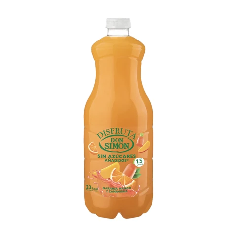 DON SIMON Disfruta Nectar sans sucre, orange, mangue et carotte, bouteille PET 1,5 L