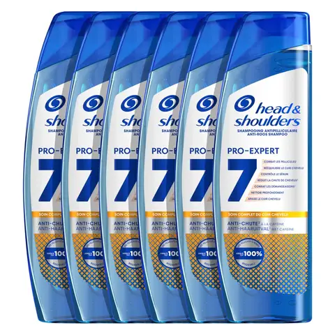 Head & Shoulders Pro-Expert 7IN1 - Anti-Roos Shampoo - Met Cafeïne - Voordeelverpakking - 6 x 250 ml