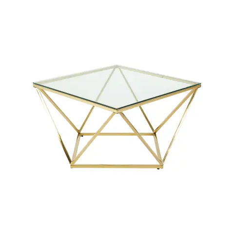 Interiors by Premier Coffee Table Allure Twist Gold Finish/Glass