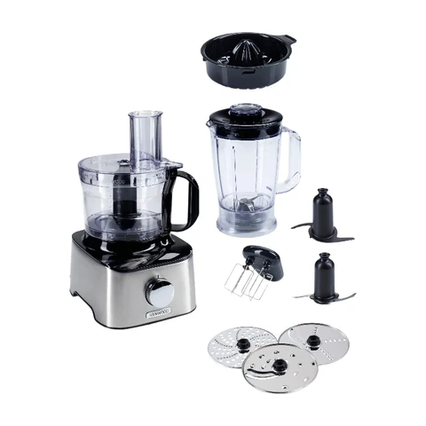 Kenwood MultiPro Compact FDM301SS – Kompakt-Küchenmaschine, 2,1 Liter, leistungsstarker Küchenhelfer mit Acryl-Mixaufsatz, Zitruspresse & weiterem Zubehör, Metallgehäuse, 800 W, Silber