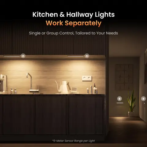 Yeelight A30 Motion Sensor Closet & Under Cabinet Light(2 pack,30cm) – Magnetic Rechargeable Wireless LED Light with Auto On/Off Warm Lighting for Kitchen, Wardrobe & Hallway