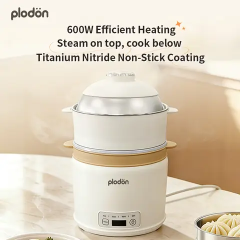 Plodon One Touch Rice Cooker with Steamer, 2.3L Non-stick Electric Cooking Pot Hot Pot, Auto Keep Warm, Multifunctional Cooker for Soup, Oatmeal , Rice, Noodles （with Rice Spoon and Measuring Cup)