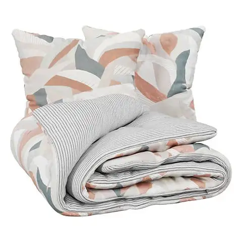 Aeris Bettwäsche-Set mit Druck 260 x 240 Baumwolle Grau