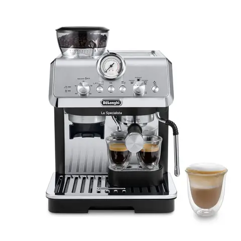 De'Longhi La Specialista Arte, Manual Bean To Cup Coffee Machine, Silver & Black - EC9155.MB