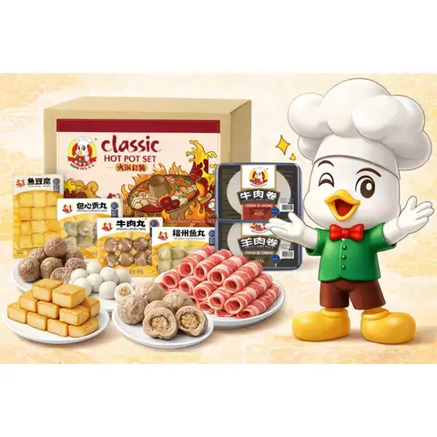 Meng Fu Kit pour fondue chinoise avec rouleaux de bœuf et d’agneau