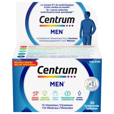 CENTRUM Men Complément alimentaire multi vitamines et minéraux pour hommes - 30 comprimés