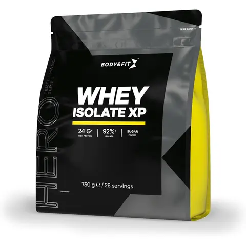 Body&Fit Whey Isolate XP Chocolate Low in sugar and fat muscle growth and maintenance 750 grams (26 servings)