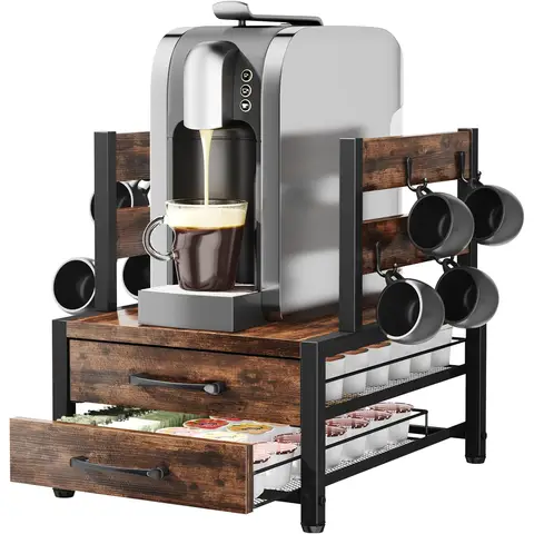 SRD Porte-mug à café avec étagère de rangement